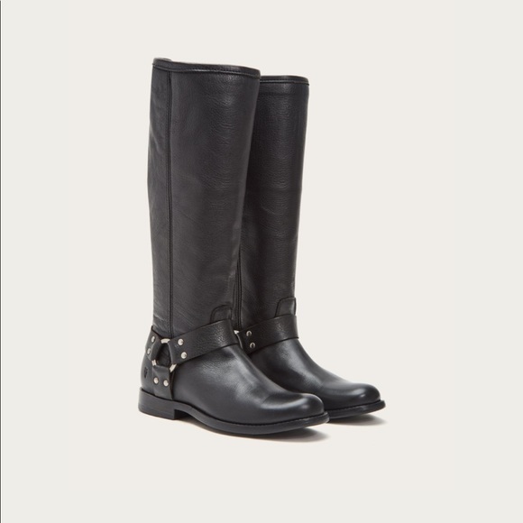 Frye Shoes - Frye Phillip Harness Tall Black Boots